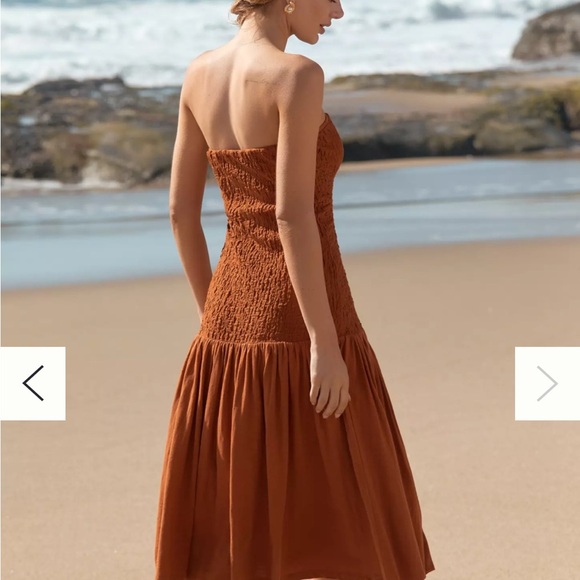 Anthropologie | BNWT Celandine Strapless Popcorn Midi Dress Size L - Picture 3 of 4